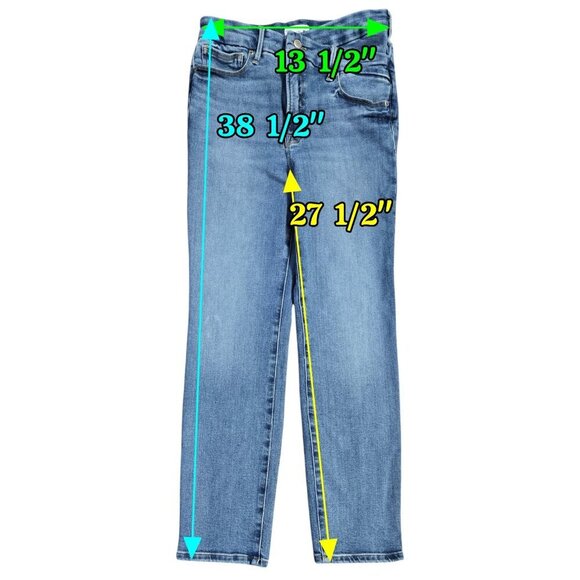 Good American Good Classic Crossover Waist Straight Leg Jeans GCCOWB014TP - Picture 2 of 9